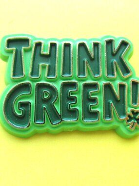 2/$20 Think Green pinback Four Clover